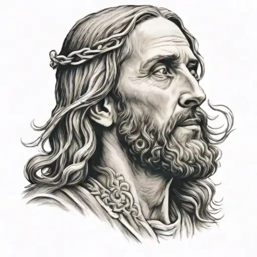 whispering Jesus neck tattoo design tattoo design idea