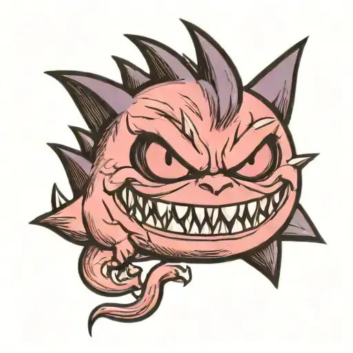 Gengar materializing tattoo design idea
