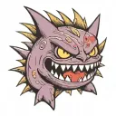 Gengar materializing tattoo design idea