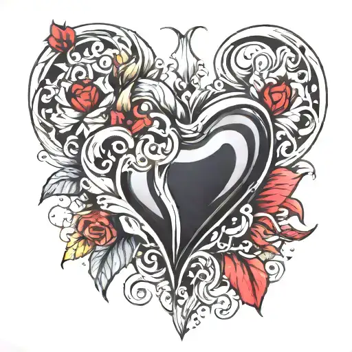 heart donna wrapped tattoo design idea