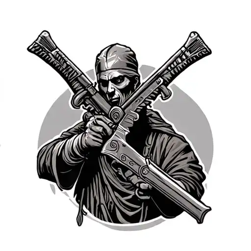 armed slave tattoo design idea