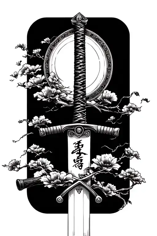 samurai katana sword tattoo design idea