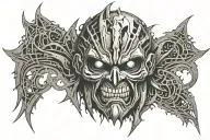 iron maiden Face Abstract In tattoo design idea