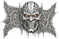 iron maiden Face Abstract In tattoo design idea