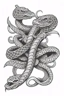 switchblade knife stabbing snake tattoo design idea