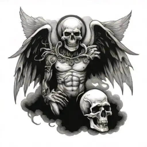 heaven vs hell tattoo design idea