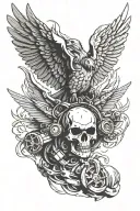 special forces air force logo intertwined with turbo motor tattoo design idea