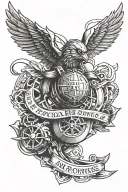 special forces air force logo intertwined with turbo motor tattoo design idea