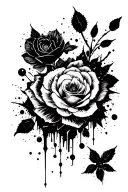 trash polka style tattoo design idea