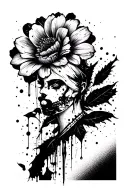 trash polka style tattoo design idea