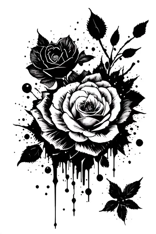 trash polka style tattoo design idea