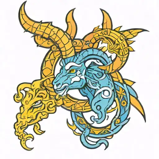 Capricorn and cancer sign tattoo design idea