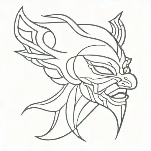 Bakunawa mask tattoo design idea