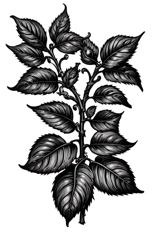 bean plant vining up tattoo design idea