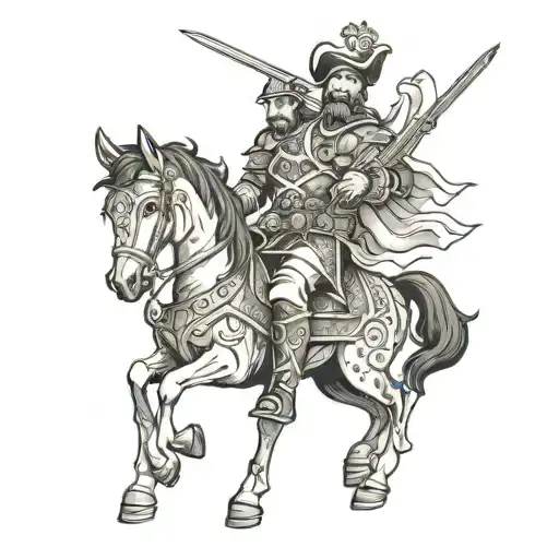 number 27, bible theme, masculine, soldier of god, conquistador tattoo design idea