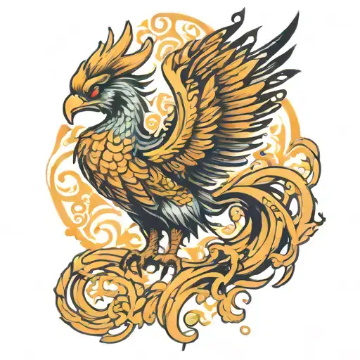 Simurgh tattoo design idea