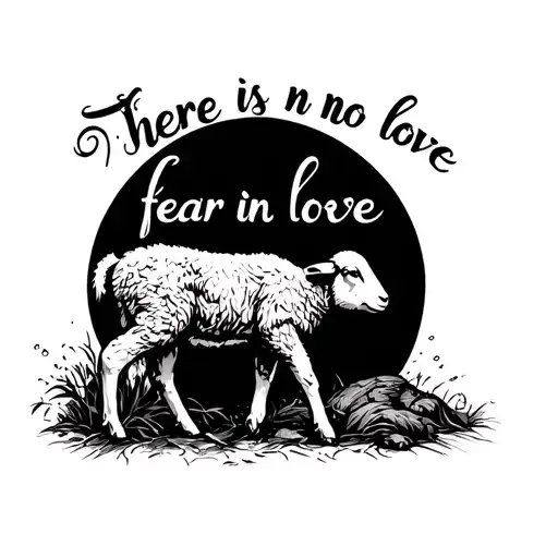 "There is no fear in love" A lamb being slain tattoo design idea