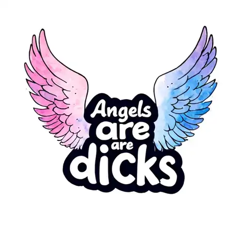 "Angels are dicks." bisexual prides colors, angel wings, supernatural anti-possession symbol, tattoo design idea