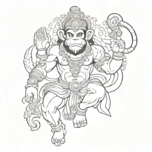 india hindu god hanuman tattoo design idea