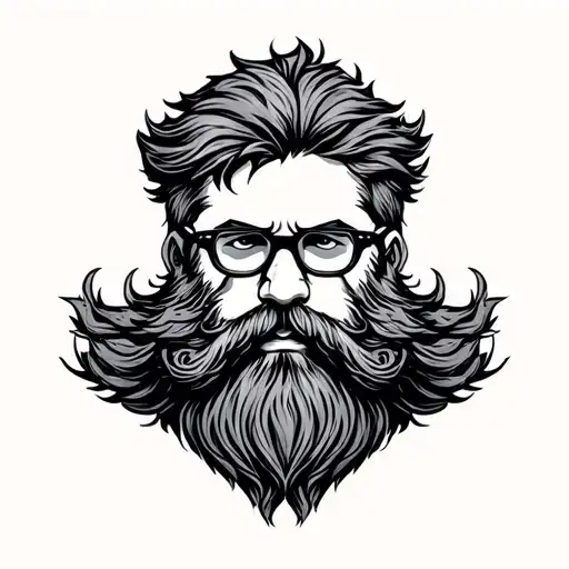 bearded hipster tattoo design idea