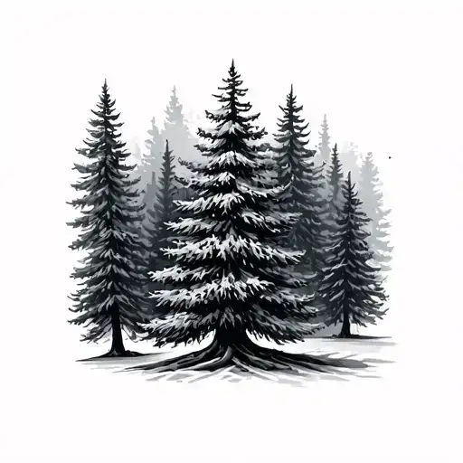 Douglas Fir Tree tattoo design idea