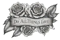 do all things with love, small, dainty, collar bone tattoo design idea