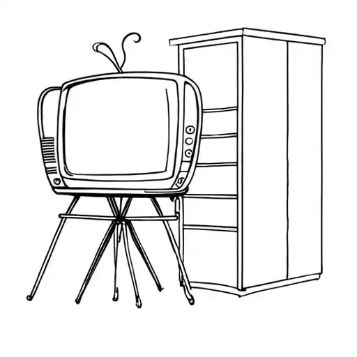 Television Table Chair While Smoking tattoo design idea