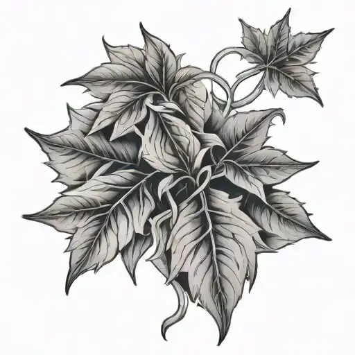 smoke pot leaf intertwined tattoo design idea