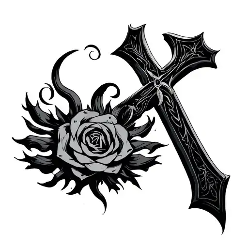 exodus cross tattoo design idea