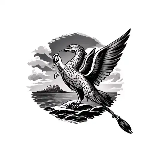 Tenerife and England theme tattoo design idea