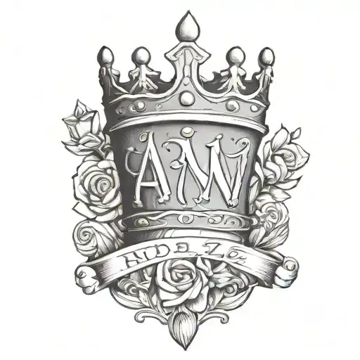 draw a crown using the word A N N I E tattoo design idea