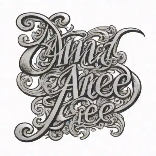 the name "Anna Lee" in cursive writing tattoo design idea
