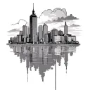 Pittsburgh and Philadelphia skyline tattoo design idea