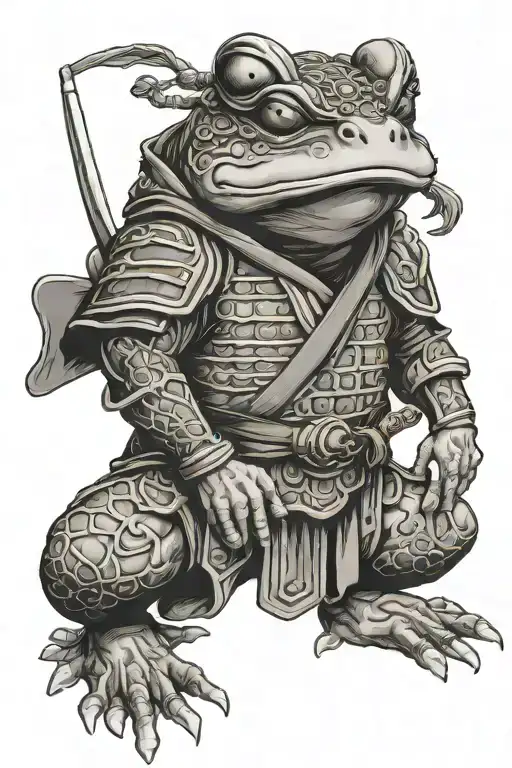 frog samurai tattoo design idea