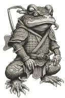 frog samurai tattoo design idea