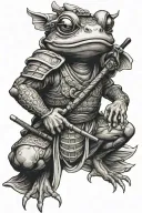 frog samurai tattoo design idea