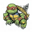 TRASH POLKA NINJA TURTLE tattoo design idea