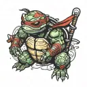 TRASH POLKA NINJA TURTLE tattoo design idea