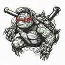 TRASH POLKA NINJA TURTLE tattoo design idea