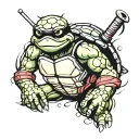 TRASH POLKA NINJA TURTLE tattoo design idea