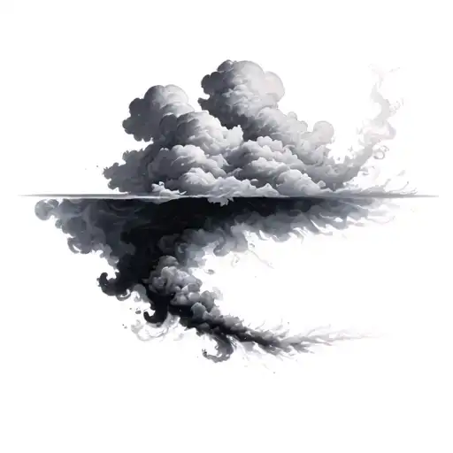 Coverup Clouds and Smoke tattoo design idea