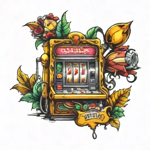 slot machine tattoo design idea