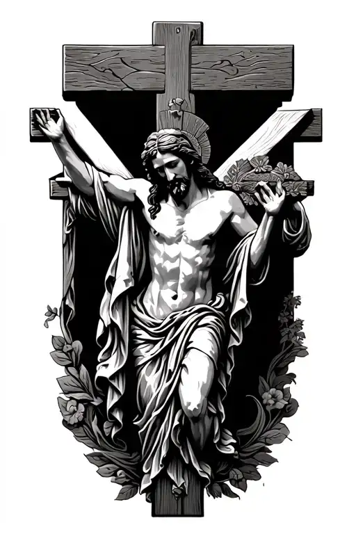 Jesus Christ crusifix tattoo design idea