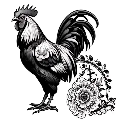 Mexican Rooster tattoo design idea