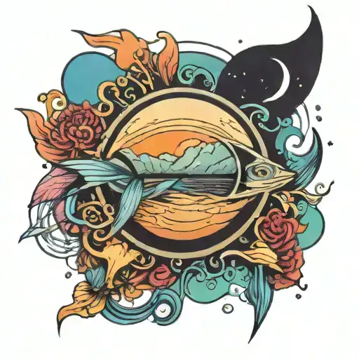 phish and darkside of the moon tattoo design idea