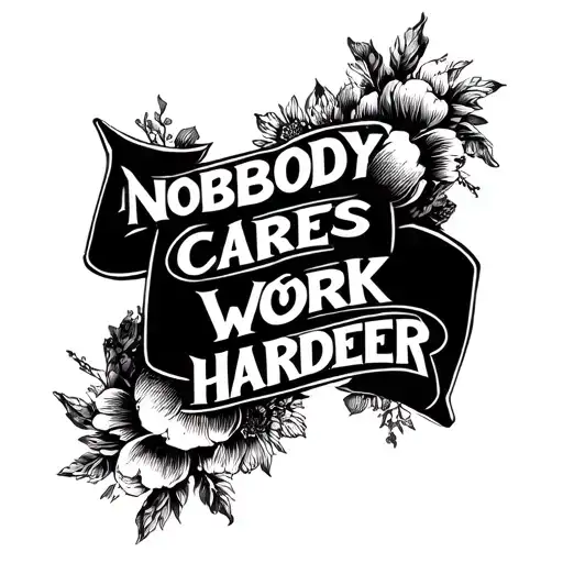 Nobody Cares Work Harder tattoo design idea