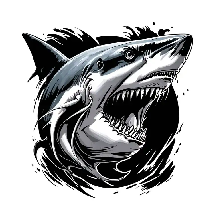 hammer head shark tattoo design idea