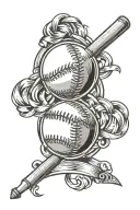 baseball ball intertwined tattoo design idea