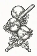 baseball ball intertwined tattoo design idea