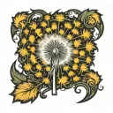 dandelion blowing tattoo design idea